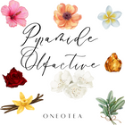 Visuel artistique de la pyramide olfactive illustrant différentes notes de parfum, comprenant des fleurs et des éléments naturels, représentant la diversité olfactive dans le contexte de la pyramide olfactive d'une fragrance.