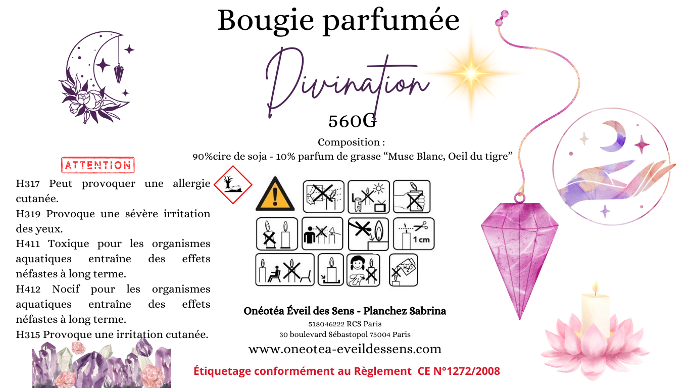 Bougie mystique " Divination " - Fabrication artisanale & éthique