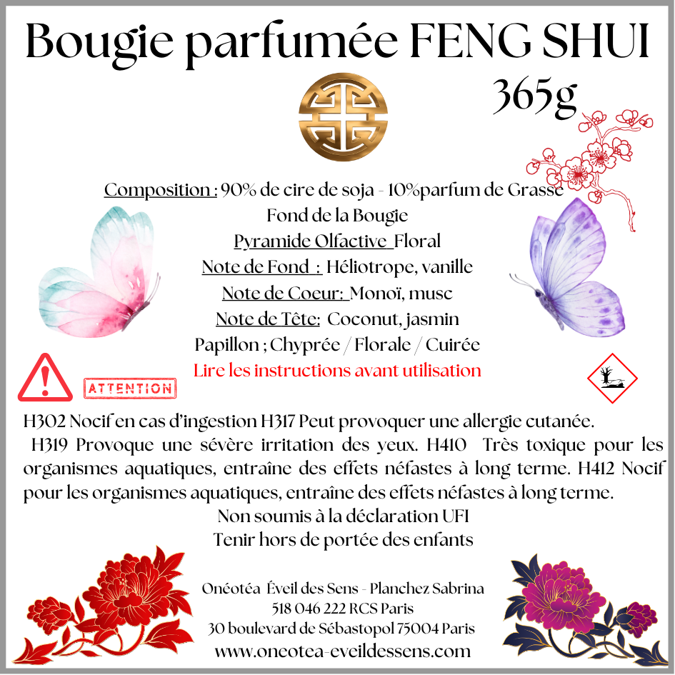 🕯️ Bougie Parfumée Feng Shui – 365g