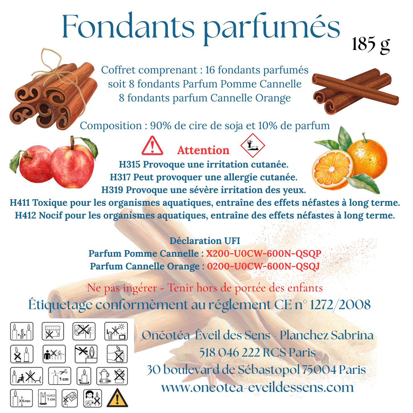 🎄 Coffret de Noël – 16 Fondants Parfumés – Douceurs Épicées