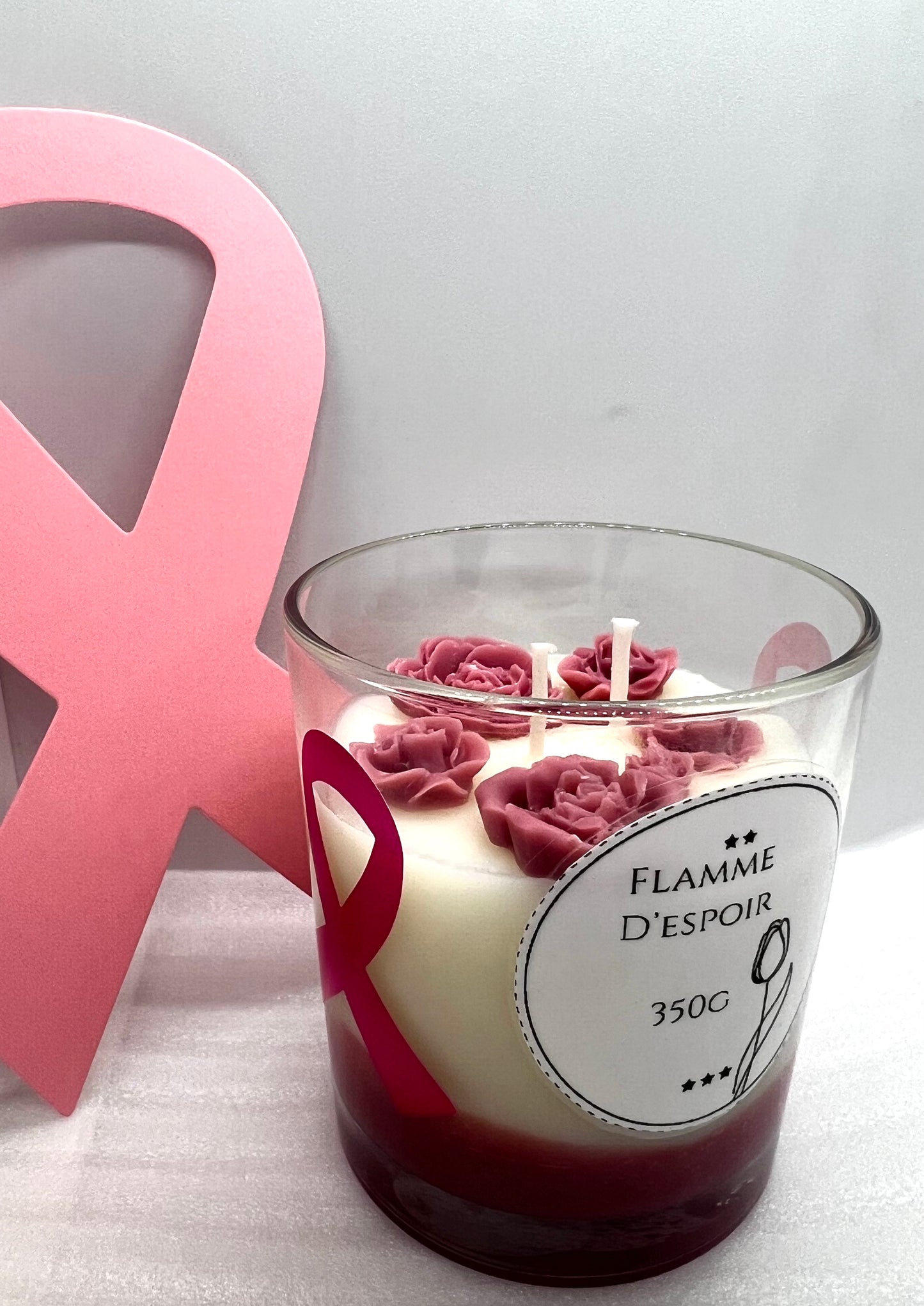 ✨ Bougie Flamme d'espoir Édition Spéciale Cancer du Sein