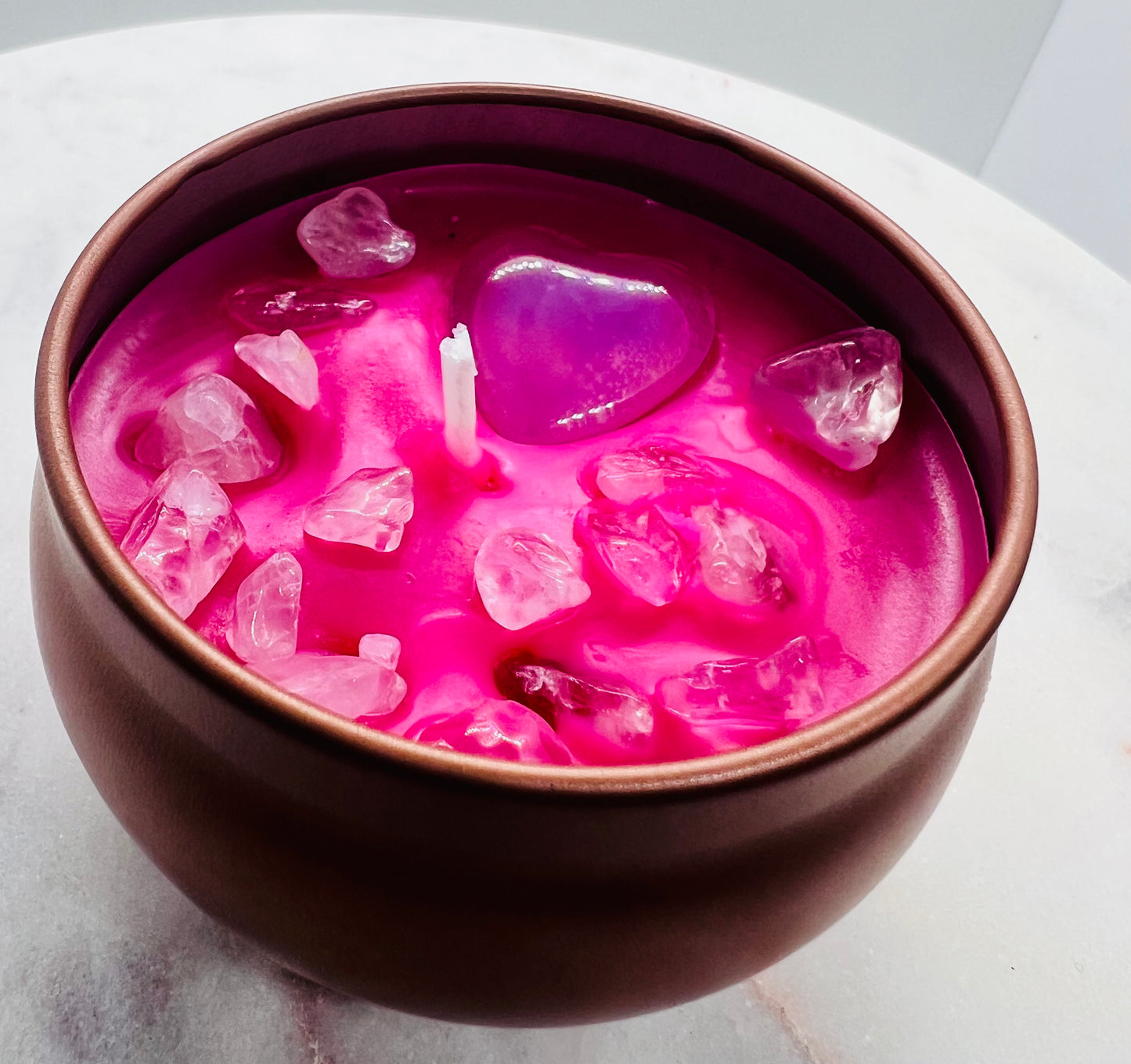 Bougie Quartz Rose - Onéotéa - Éveil des Sens