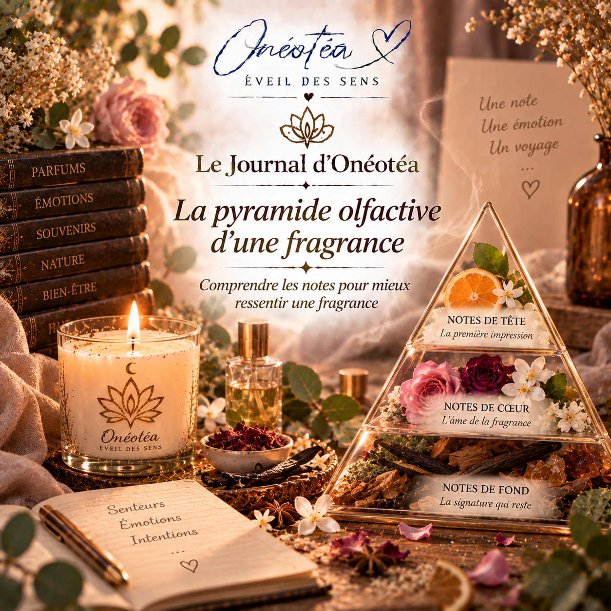 Pyramide Olfactive : Notes de Tête, Coeur & Fond | Onéotéa