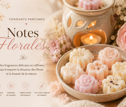 Fondants parfumés artisanaux aux notes florales pour une élégance naturelle et un intérieur parfumé