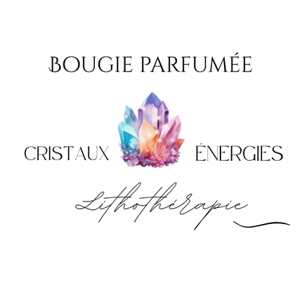 Bougies parfumées aux pierres de lithothérapie.