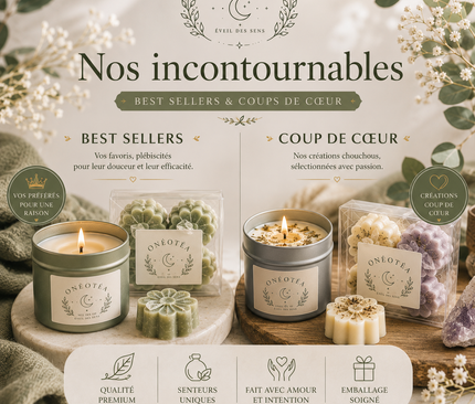 Bougies et fondants parfumés artisanaux nos best-sellers made with love aux senteurs florales et boisées