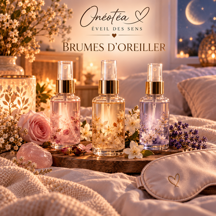 Collection brumes d’oreiller naturelles onéotéa pour sommeil réparateur