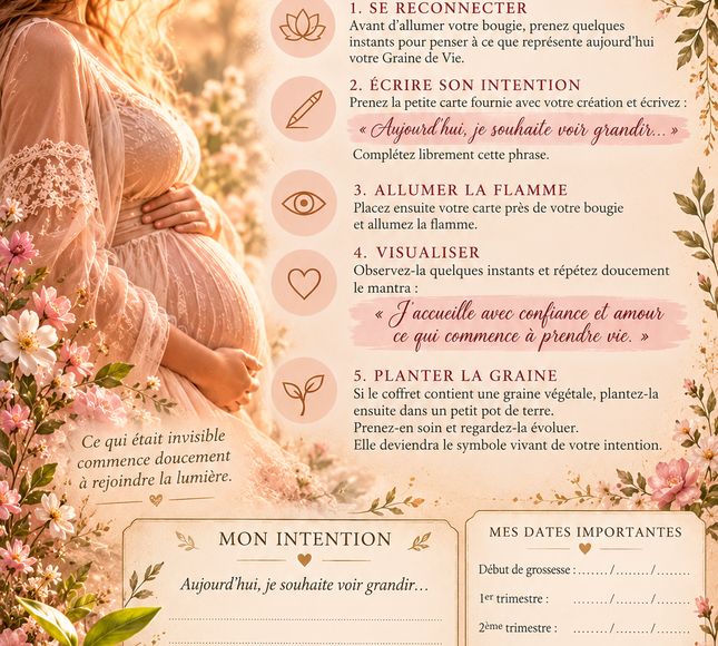 La Graine de Vie | Bougie d’intention | Annonce Grossesse | Onéotéa