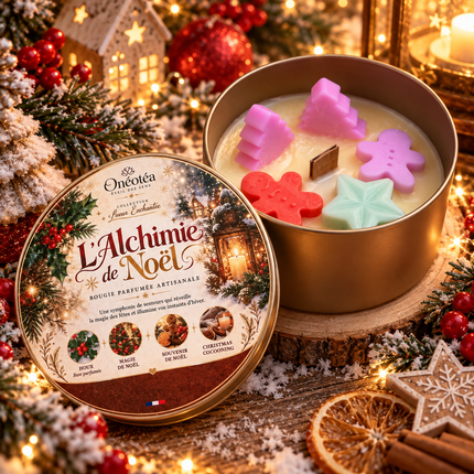 Bougie L'Alchimie de Noël | Bougie artisanale parfumée | Onéotéa