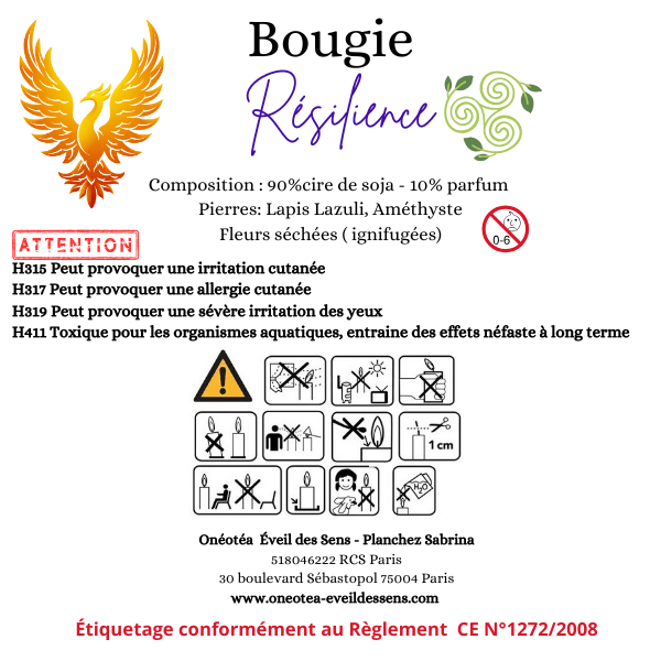 Bougie Résilience : Éveillez Votre Transformation Spirituelle - Onéotéa - Éveil des Sens