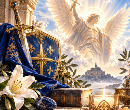Bougie Saint Michel Archange | Musc Blanc & Encens | Onéotéa