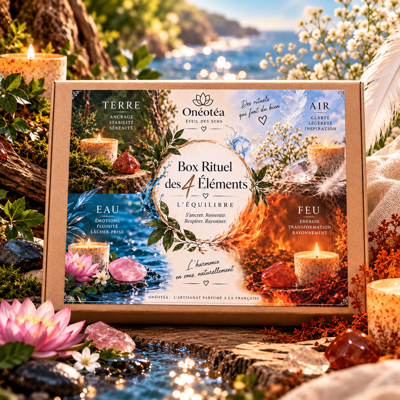 Rituel Les 4 éléments - Coffret 4 Bougies Air Terre Eau Feu | Onéotéa