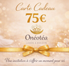 Carte Cadeau Onéotéa élégante pour bien-être et lumière, disponible en plusieurs montants
