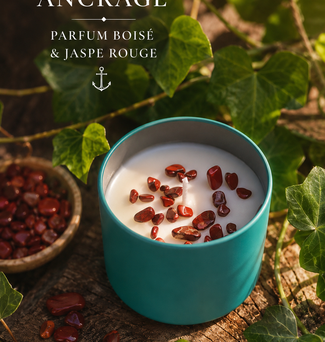 Ancrage & Jaspe rouge🕯️ Bougie Parfumée