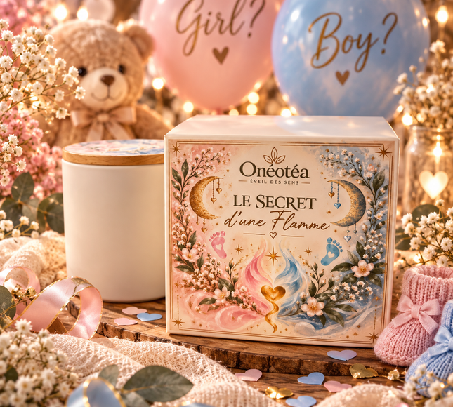 Bougie Gender Reveal fille ou garçon | Le Secret d’une Flamme | Onéotéa
