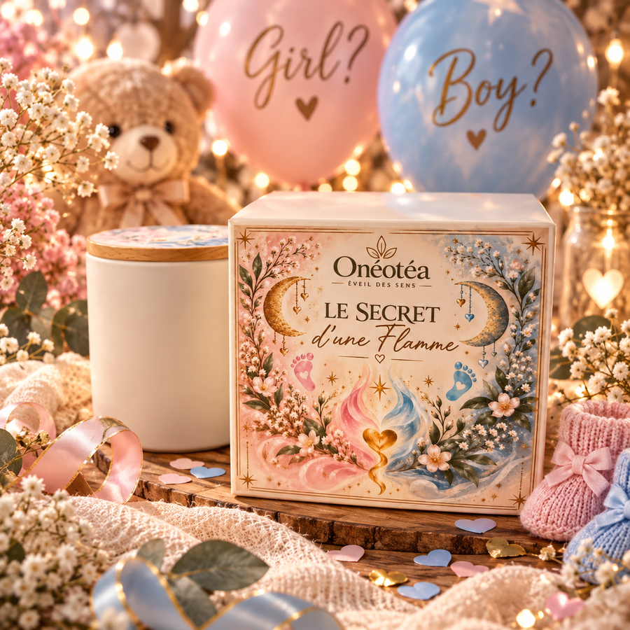 Bougie Gender Reveal fille ou garçon | Le Secret d’une Flamme | Onéotéa