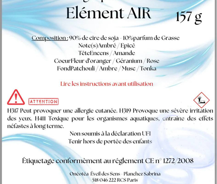 Pack Collection Les 4 Éléments bougies artisanales édition limitée représentant Air, Terre, Eau et Feu en verre