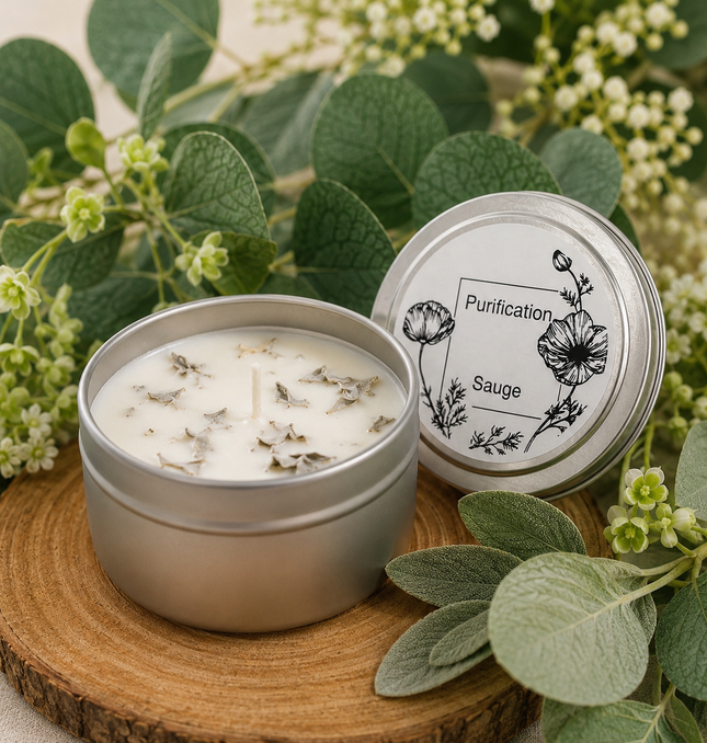 Bougie • Sauge Blanche • Purification – Création Onéotéa