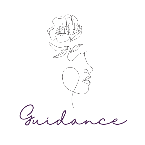 Illustration stylisée d'une femme avec une fleur, évoquant la guidance spirituelle - Médiumnité pure, sans support par Sabrina Planchez.