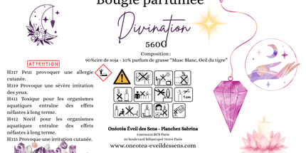 Bougie mystique " Divination " - Fabrication artisanale & éthique - Onéotéa - Éveil des Sens