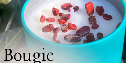 Bougie parfumée " Ancrage " avec Pierres Jaspe rouge