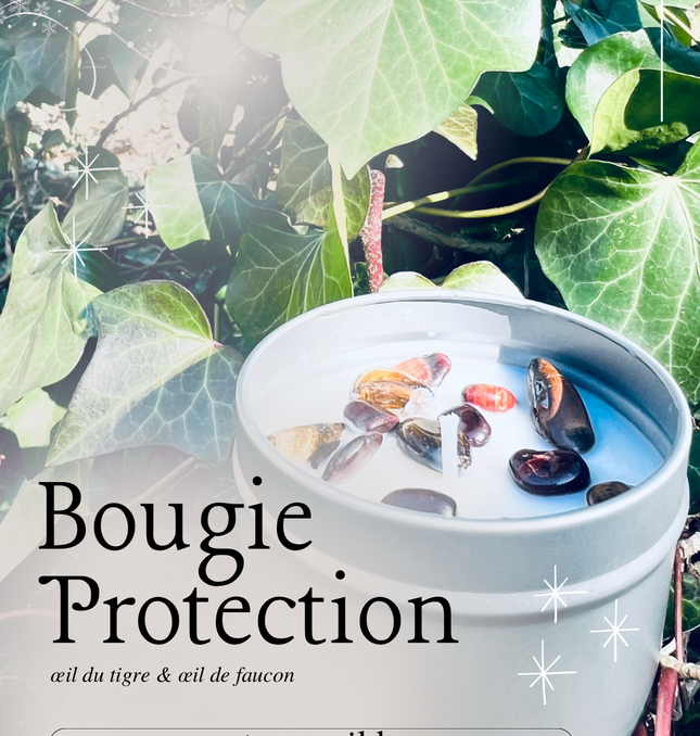 Bougie protection  "Oeil du Tigre & Oeil du Faucon"