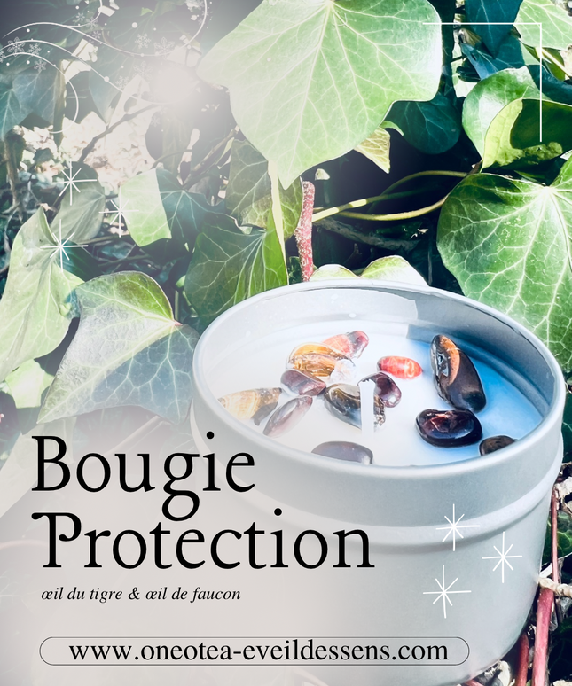 Bougie protection  "Oeil du Tigre & Oeil du Faucon"