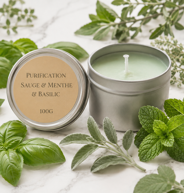Bougie Sauge Menthe et Basilic