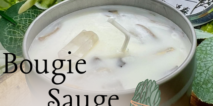 Bougie Sauge et Pierre De Sélénite