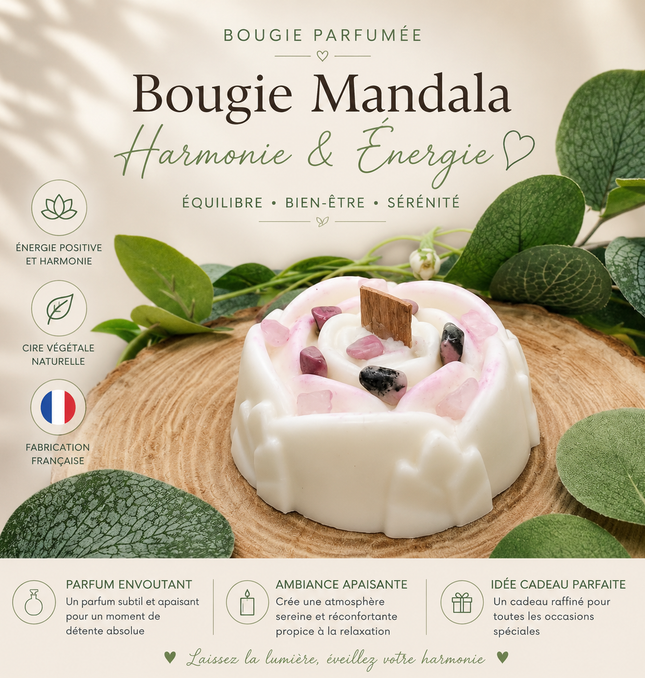 Bougie mandala Harmonie énergie
