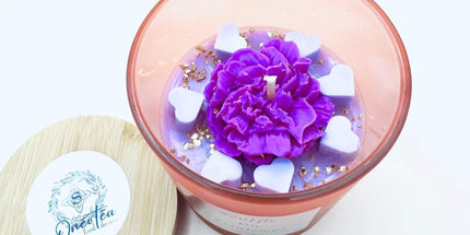 Bougie parfumée Souffle du Printemps parfum fleur de lin magnolia hibiscus naturelle en verre
