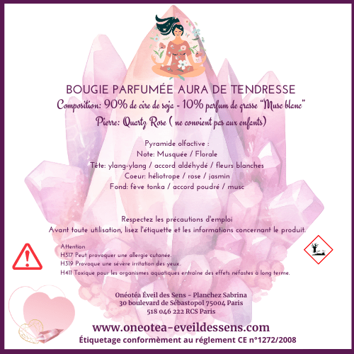 Bougie "Aura de tendresse" - Onéotéa - Éveil des Sens