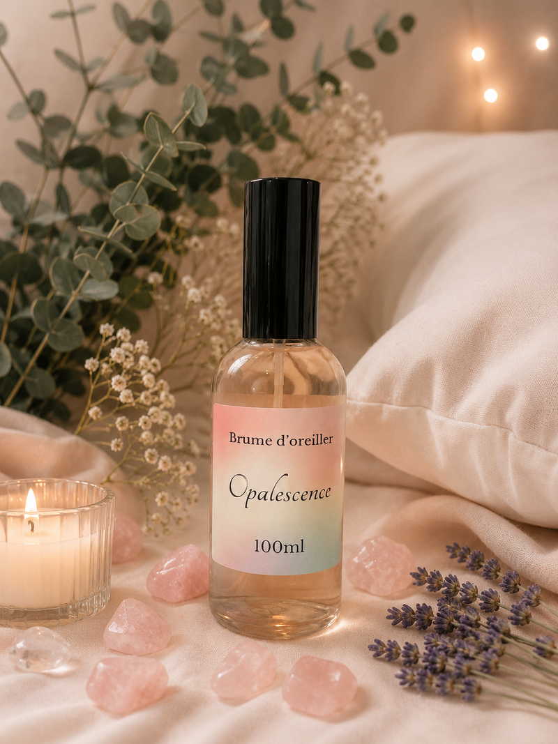 Brume d'oreiller Opalescence Cocoon poudré et floral pour sommeil apaisant