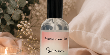 Brume d'oreiller Quintessence à la fleur d'oranger et pierres d'améthyste pour un sommeil apaisant