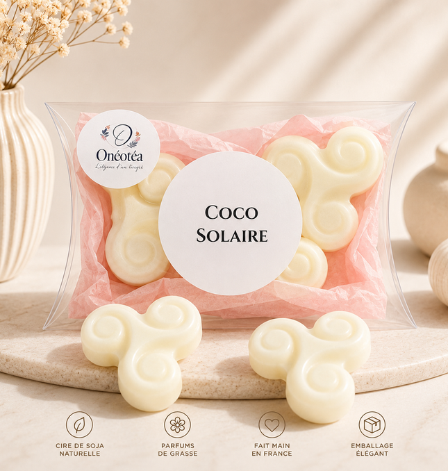 Lot de 3 fondants parfumés Coco Solaire à la noix de coco tropicale