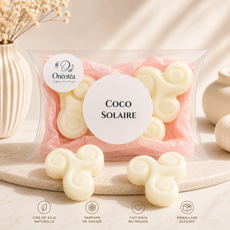Lot de 3 fondants parfumés Coco Solaire à la noix de coco tropicale
