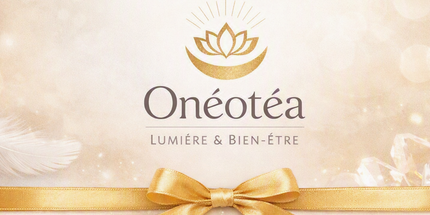 Carte Cadeau Onéotéa élégante pour bien-être et lumière, disponible en plusieurs montants, offrant bougies artisanales et séances énergétiques.