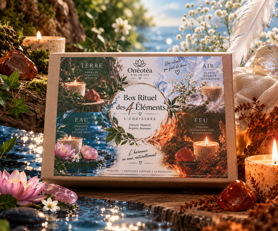 Rituel Les 4 éléments - Coffret 4 Bougies Air Terre Eau Feu | Onéotéa