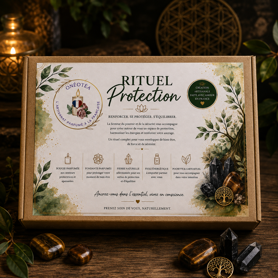Rituel Protection – Coffret Pierre, Bougie & Bien-être | Onéotéa