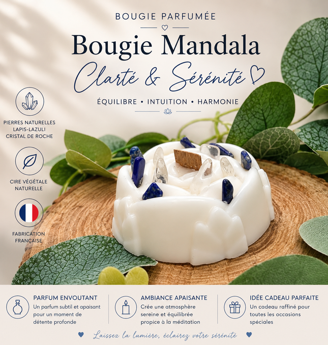 Mandala Intuition et Clarté - Bougie parfumée