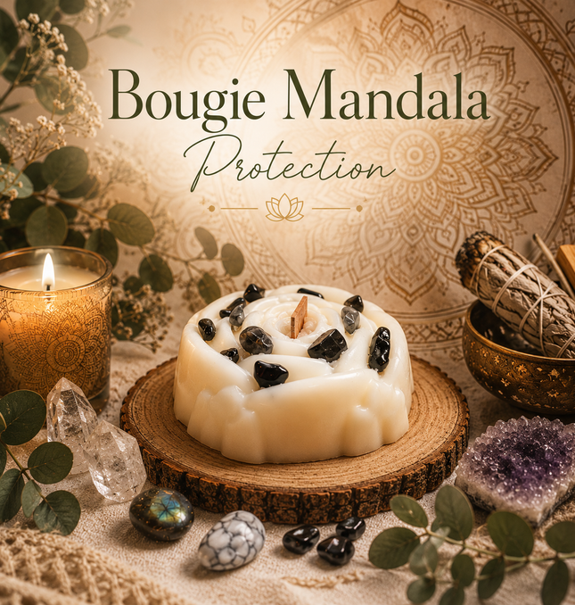 Bougie Mandala Protection | Bouclier énergétique | Onéotéa