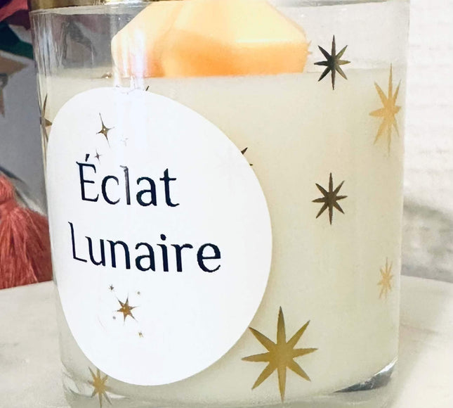 Bougie éclat lunaire artisanale avec notes fruitées et florales