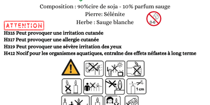 Bougie Sauge Blanche & Pierre De Sélénite - Onéotéa - Éveil des Sens