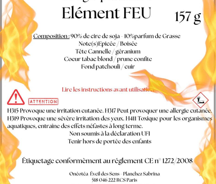 Pack Collection Les 4 Éléments bougies artisanales en édition limitée avec parfum Air Terre Eau Feu