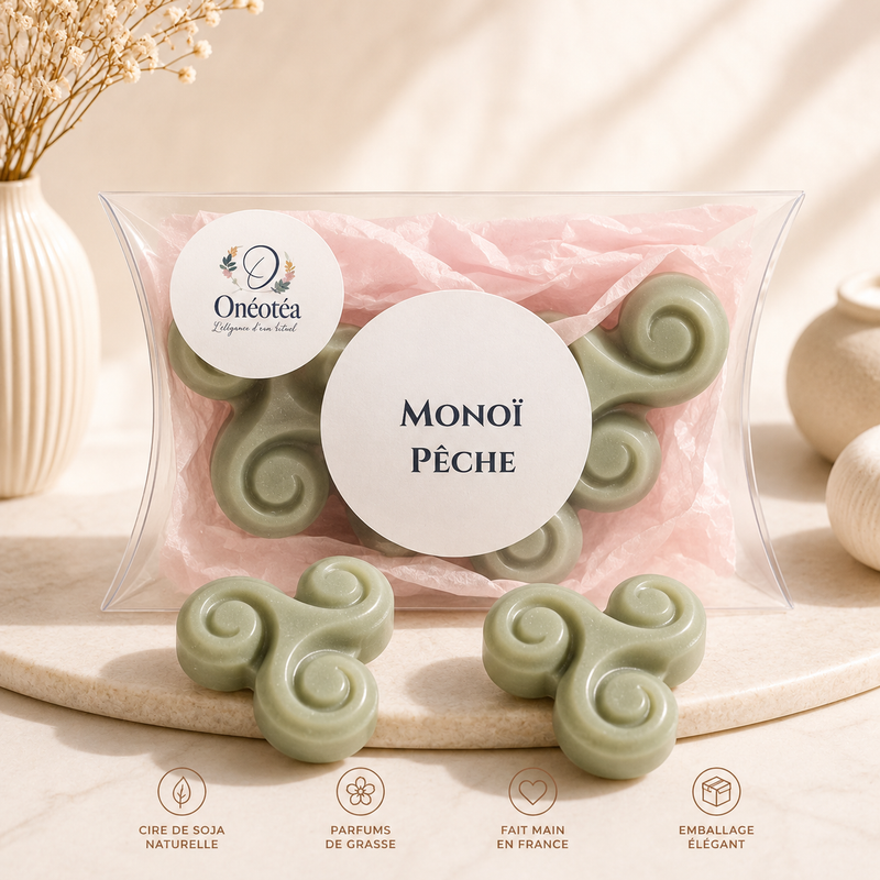 Lot de 3 fondants parfumés Monoï Pêche aux notes fruitées et solaires