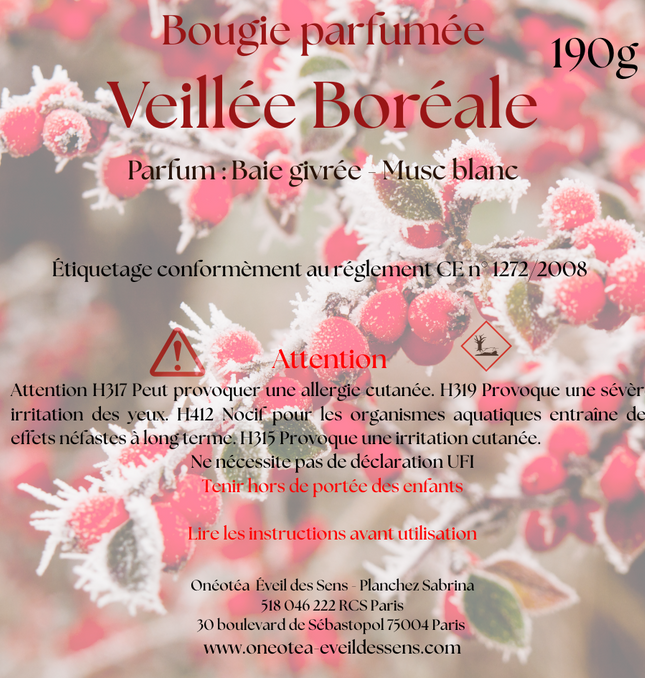 ❄️✨Bougie parfumée de Noël – Veillée Boréale ✨