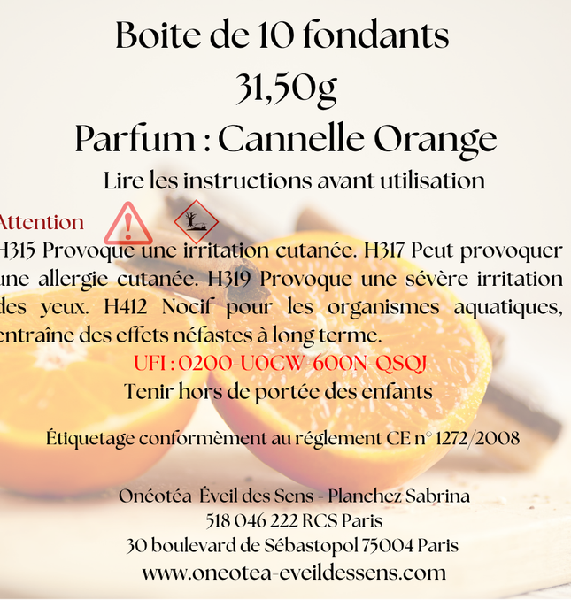 🎄🍊 Fondants parfumés Noël - Édition de Noël Cannelle Orange 🎄🍊