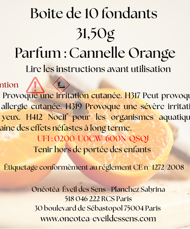 🎄🍊 Fondants parfumés Noël - Édition de Noël Cannelle Orange 🎄🍊