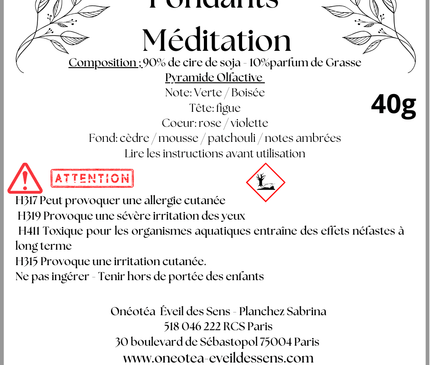 Lot de 2 fondants parfumés méditation 100% naturels pour ambiance bien-être et zen