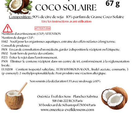 Lot de 3 fondants parfumés Coco Solaire évoquant chaleur et douceur tropicale